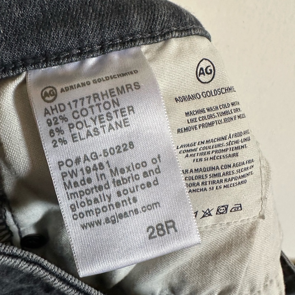 AG Adriano Goldschmied Light Gray Farrah High Rise Skinny Ankle Jeans size 28R - Picture 8 of 11